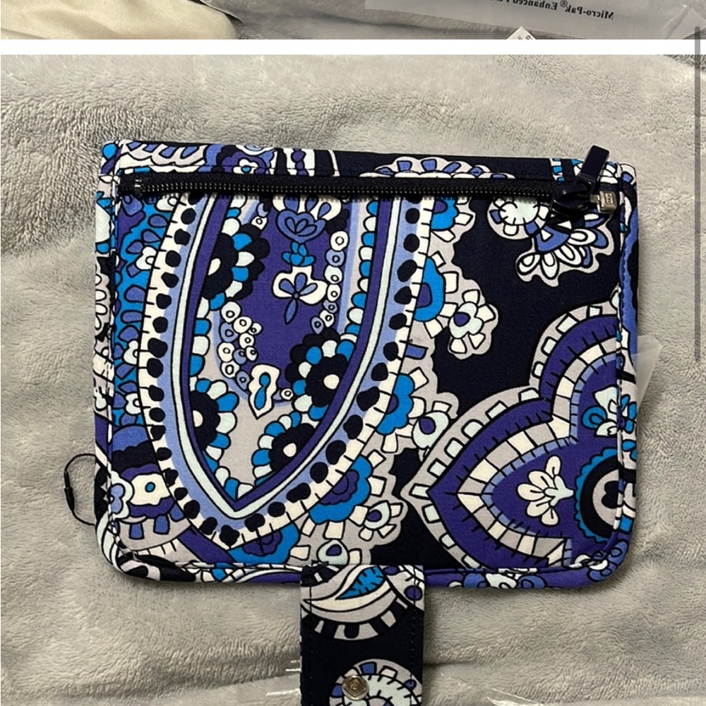 Vera Bradley Blue and Black Paisley Clutch
